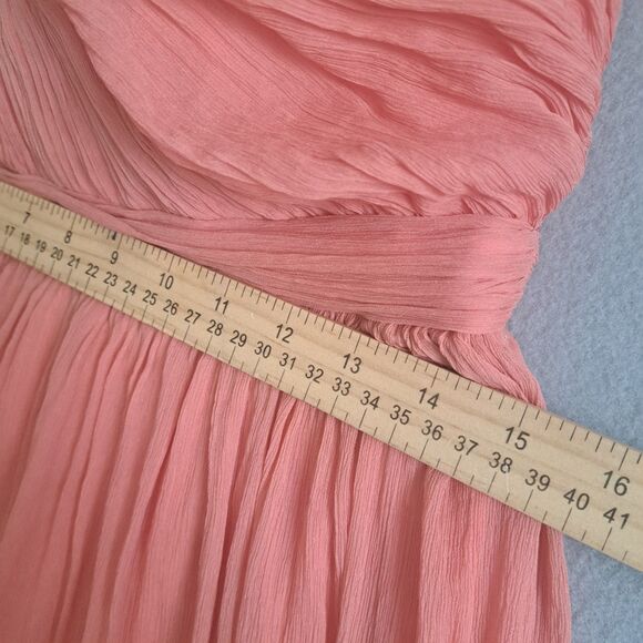 J.Crew Rose Pink Nadia Dress Women’s 10 Silk Chiffon Strapless Peach Romantic - Picture 5 of 12